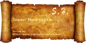 Seper Henrietta névjegykártya